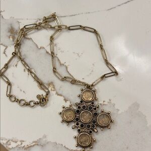 Lucky Brand Antique Gold Cross Necklace